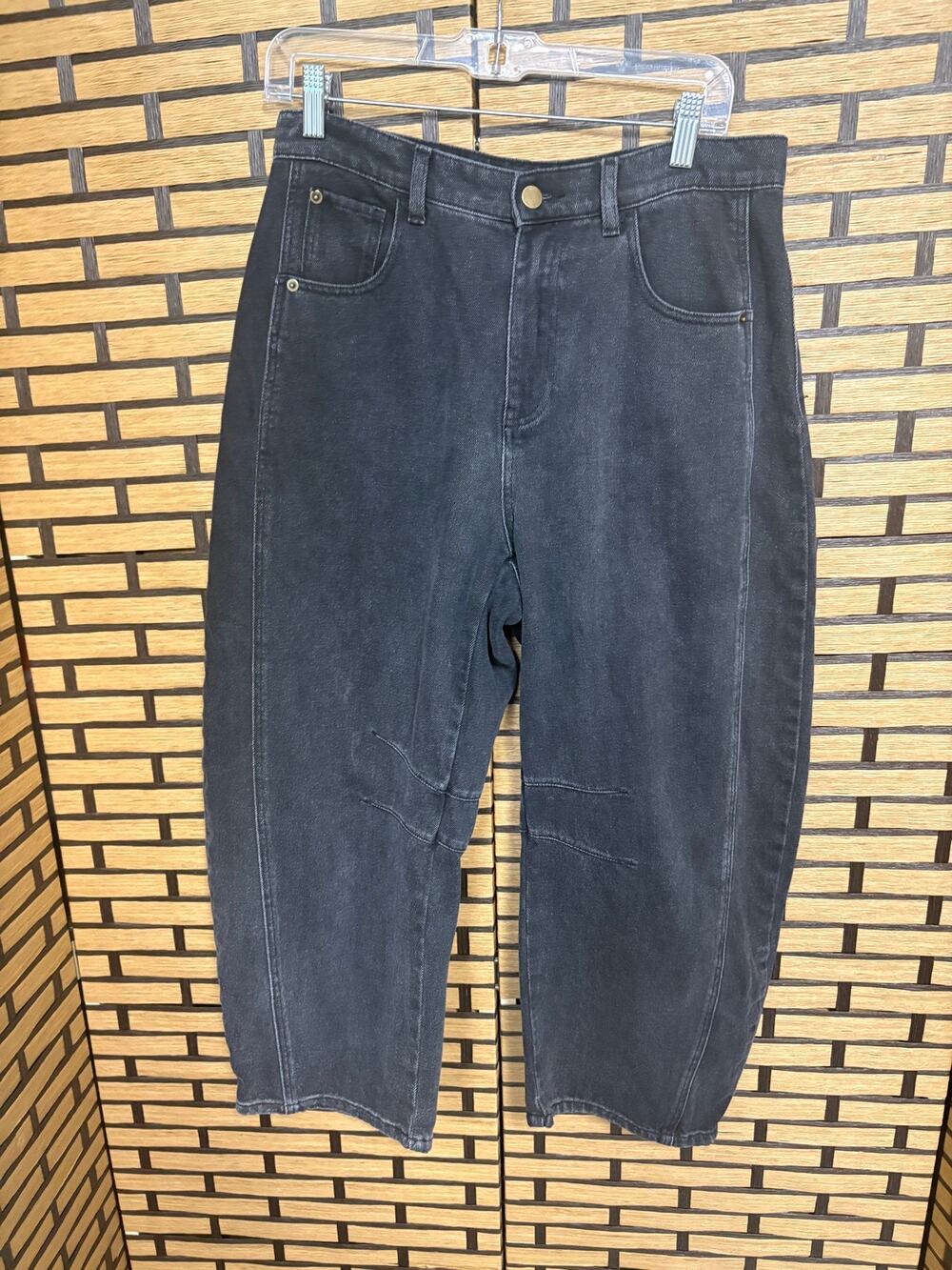 Miou Muse Black Barrel Jeans Size Medium